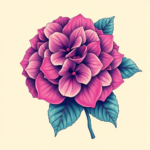 Vaporwave Hydrangea Tattoo