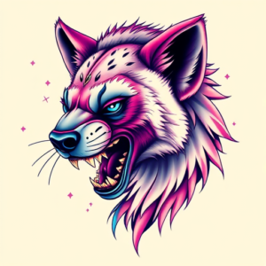 Vaporwave Hyena Tattoo