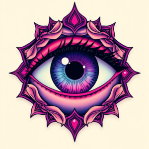 Vaporwave Iris Tattoo