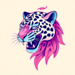 Vaporwave Jaguar Tattoo