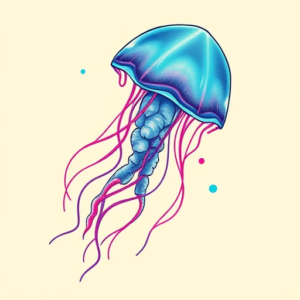 Vaporwave Jellyfish Tattoo