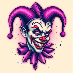 Vaporwave Jester Tattoo