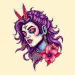 Vaporwave Kali Tattoo