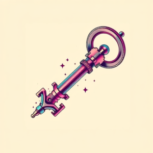 Vaporwave Key Tattoo