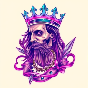 Vaporwave King Tattoo