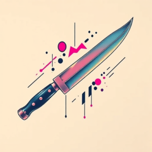 Vaporwave Knife Tattoo