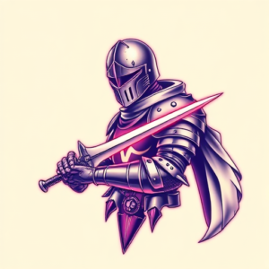 Vaporwave Knight Tattoo