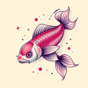 Vaporwave Koi Tattoo