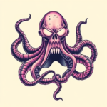 Vaporwave Kraken Tattoo