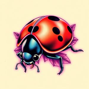 Vaporwave Ladybug Tattoo