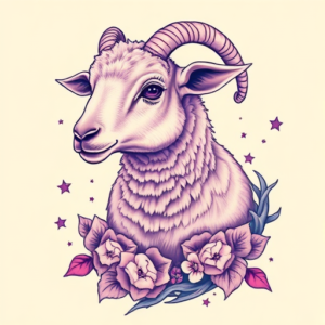 Vaporwave Lamb Tattoo
