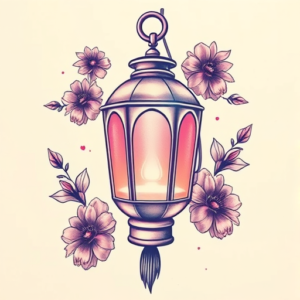 Vaporwave Lantern Tattoo