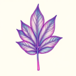 Vaporwave Leaf Tattoo