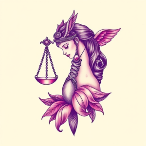 Vaporwave Libra Tattoo