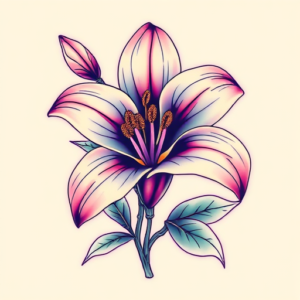 Vaporwave Lily Tattoo