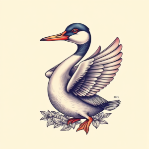 Vaporwave Loon Tattoo