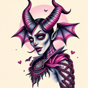 Vaporwave Maleficent Tattoo