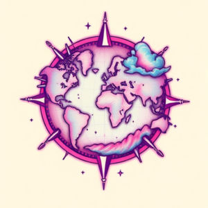 Vaporwave Map Tattoo