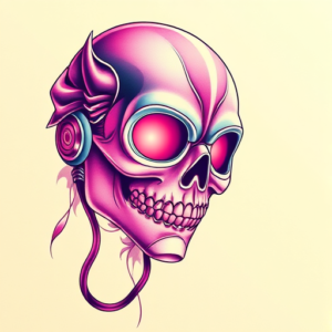 Vaporwave Mask Tattoo