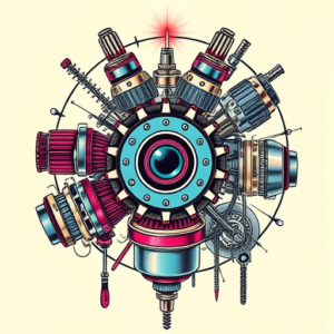 Vaporwave Mechanic Tattoo