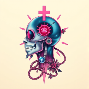 Vaporwave Medical Tattoo