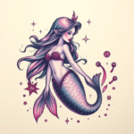 Vaporwave Mermaid Tattoo