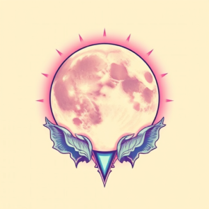 Vaporwave Moon Tattoo