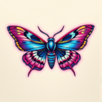 Vaporwave Moth Tattoo