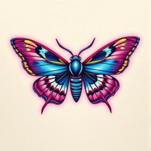 Vaporwave Moth Tattoo