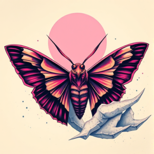 Vaporwave Mothman Tattoo