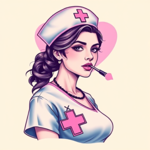 Vaporwave Nurse Tattoo