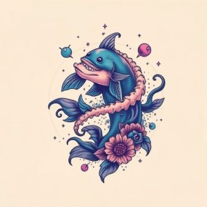 Vaporwave Ocean Tattoo