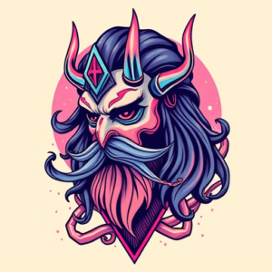 Vaporwave Odin Tattoo