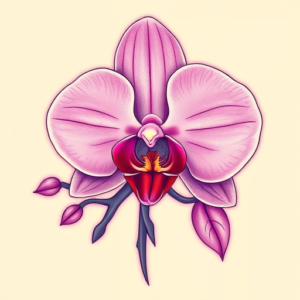 Vaporwave Orchid Tattoo