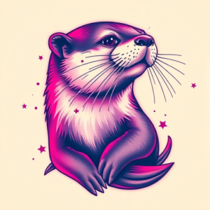 Vaporwave Otter Tattoo
