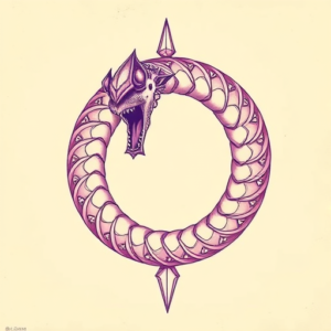 Vaporwave Ouroboros Tattoo