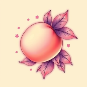 Vaporwave Peach Tattoo