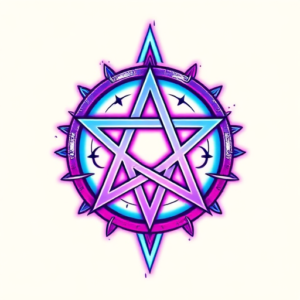 Vaporwave Pentagram Tattoo
