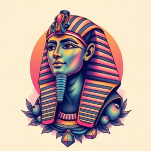 Vaporwave Pharaoh Tattoo
