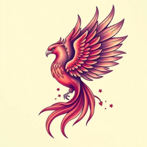 Vaporwave Phoenix Tattoo