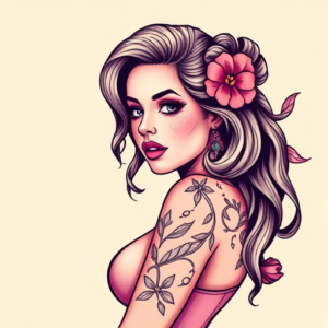 Vaporwave Pinup Tattoo