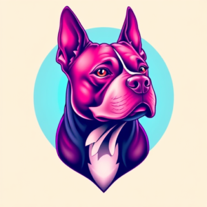 Vaporwave Pitbull Tattoo