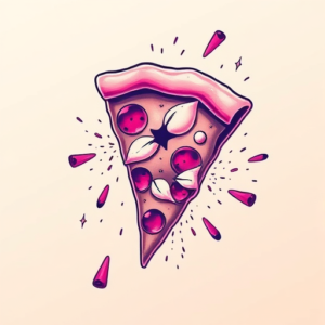 Vaporwave Pizza Tattoo