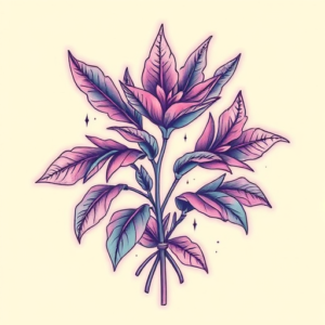 Vaporwave Plant Tattoo