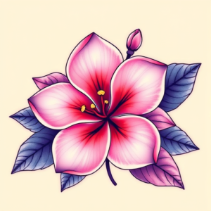 Vaporwave Plumeria Tattoo