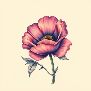 Vaporwave Poppy Tattoo