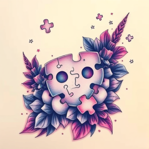 Vaporwave Puzzle Tattoo