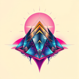 Vaporwave Pyramid Tattoo
