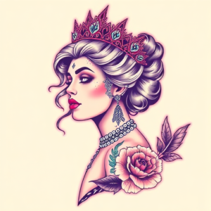 Vaporwave Queen Tattoo