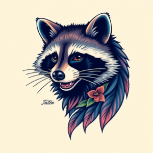 Vaporwave Raccoon Tattoo